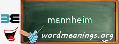 WordMeaning blackboard for mannheim